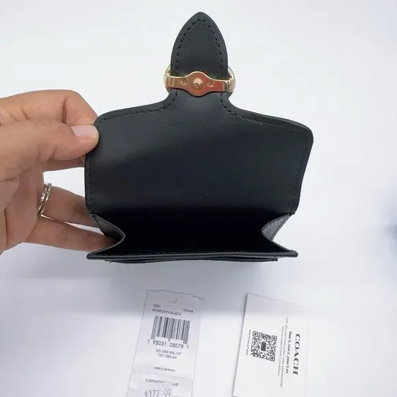 Coach 7250 Georgie Small Wallet In Signature Canvas Coin Card NWT Leather - Picture 6 of 7